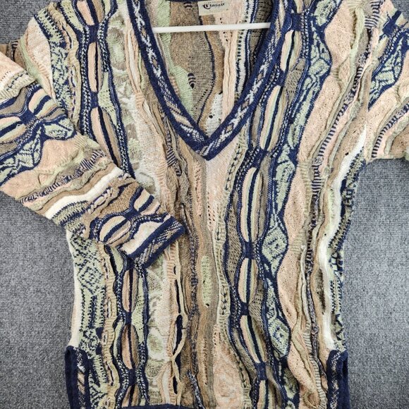 COOGI Classic Australia Medium Long Sweater Women Knit Intricate Cotton Linen - Picture 1 of 16